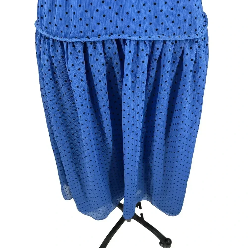 La Maison Talulah Sorrento‎ Midi Dress Azure Blue Polka Dot Size Small - Picture 5 of 15